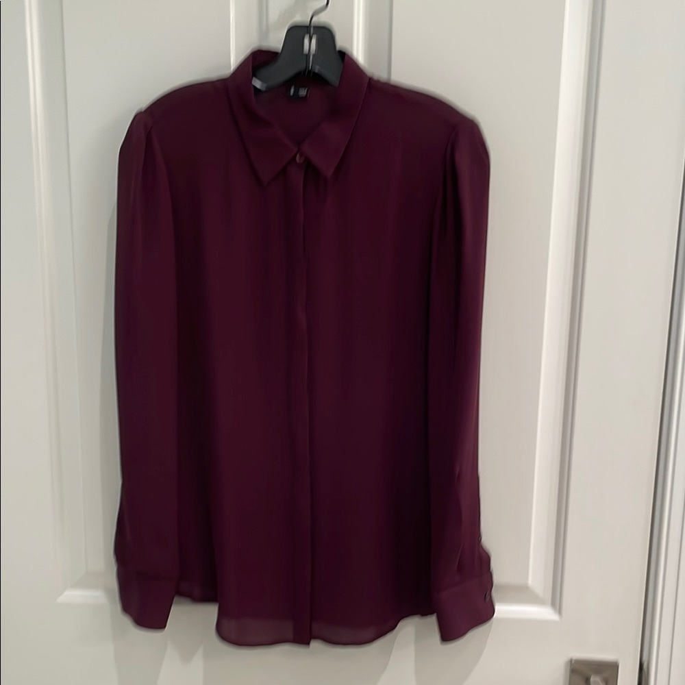 Elegant Burgundy Silk Women's Blouse